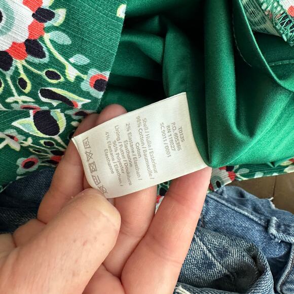 Boden Green Floral Pencil Skirt Size 2 Petite - Picture 6 of 6